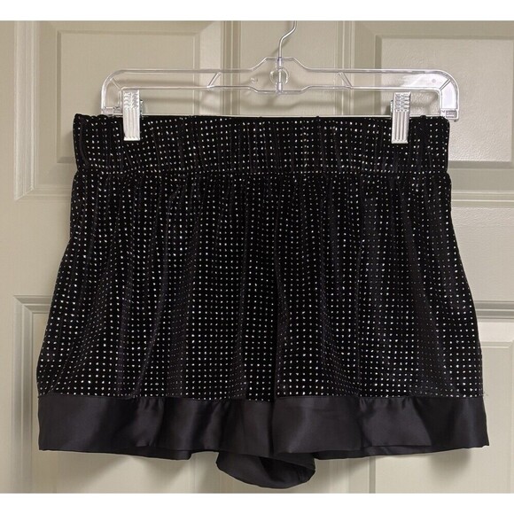 VICTORIA'S SECRET Glitter Velvet Sleep Shorts Black Medium High Elastic Waist - Picture 3 of 9